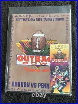 Auburn Vs Penn St Outback Bowl Game Program W Ticket Nice Jan 1 1996 M150