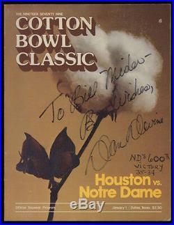 Autographed Football Programs 1979 Notre Dame Dan Devine Cotton Bowl Marefos Jsa