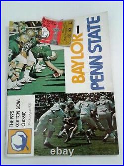 Baylor VS Penn State Game Ticket Stubs 1975 39th Cotton Bowl Classic Vintage