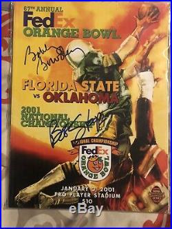 Bob Stoops/Bobby Bowden Signed 2001 Orange Bowl National Championship Program