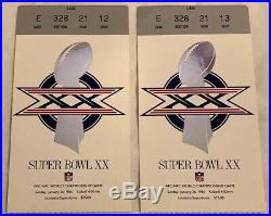 Chicago Bears Super Bowl XX Ticket Stubs (2), Program, and Artwork