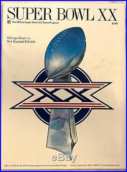 Chicago Bears Super Bowl XX Ticket Stubs (2), Program, and Artwork