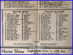 Chicago Bears vs All Stars Football Sept 7, 1936 Program Tx Cotton Bowl Dallas
