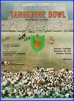 December 28, 1971 Tangerine Bowl Toledo Univ vs Univ of Richmond Program