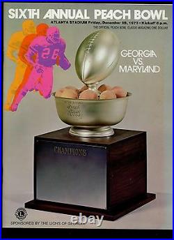 December 28 1973 NCAA Football Peach Bowl Program Georgis vs Maryland EXMT
