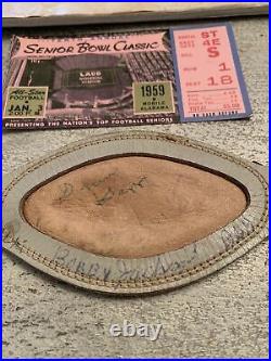 Football 1959 Senior Bowl Program + Ticket + Strap RARE 1 Of 1 Game Used Signed