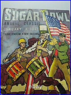 Football. Sugar Bowl Annual Classic January 1st 1943 Tulsa Vs TN Souvenir Program