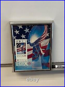 Framed Super Bowl X Ticket Stub & Program