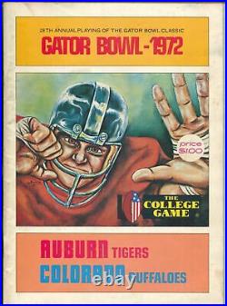Gator Bowl NCAA Football Game Program 1972-Auburn vs Colorado-FN