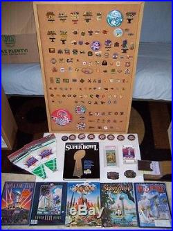 Incredible Super Bowl Football Lot Pins Signed Buttons Programs Graded More