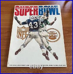 JOE NAMATH GUARANTEE 1969 NFL SUPER BOWL III VINTAGE PROGRAM JETS vs COLTS