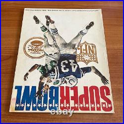 JOE NAMATH GUARANTEE 1969 NFL SUPER BOWL III VINTAGE PROGRAM JETS vs COLTS