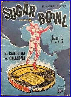 Jan. 1, 1949 SUGAR BOWL Football Program. OKLAHOMA SOONERS vs NORTH CAROLINA
