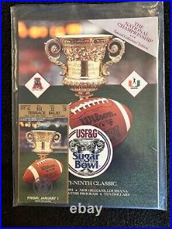 Jan 1 1993 Sugar Bowl Natl Championship Program W Ticket Alabama-miami Nice Mk50
