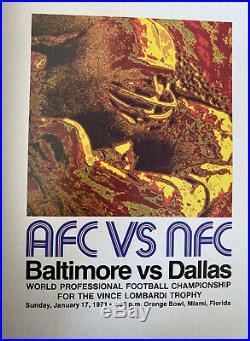 January 17th 1971 Super Bowl V Program Cowboys- Colts