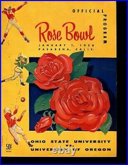 January 1st 1958 Rose Bowl Program Ohio State OSU Oregon NICE! LOOK