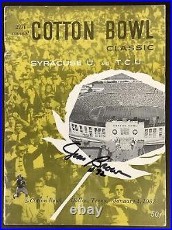 Jim Brown Signed 1957 Cotton Bowl Program Syracuse? Football? HOF Autograph JSA