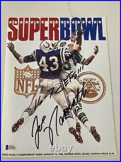 Joe Namath New York Jets Signed Super Bowl III Program Cover Bas Beckett