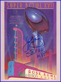 John Riggins Autographed Super Bowl XVII Program SB MVP Beckett 34941