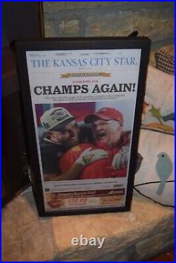 Kansas City Chiefs Framed 2 Set Original Super Bowl LVII Champions Newspaper