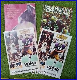 LOT Vintage UW Huskies Football, Programs, Ticket Stubs, Pins, Schedules 68 96