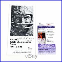 Len Dawson Signed AFL-NFL Super Bowl I Media Press Guide Chiefs JSA Auto DA26402