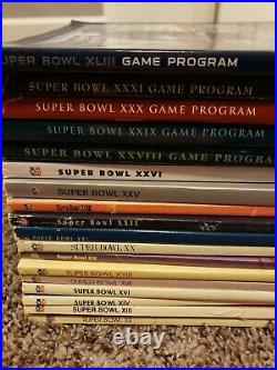 Massive 18 Edition Super Bowl Program Lot between 1978 2009. Cowboys. Bears