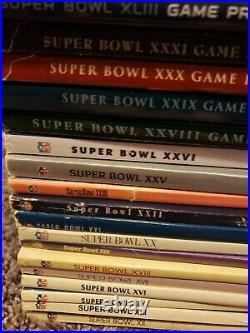 Massive 18 Edition Super Bowl Program Lot between 1978 2009. Cowboys. Bears