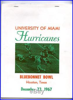 Miami Hurricanes RARE 1967 Bluebonnet Bowl Program v Colorado NCAA Football