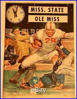 Mississippi State vs Ole Miss 1959 football program Vintage Egg Bowl NCAA