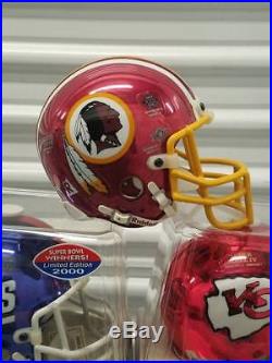NFL Chrome Super Bowl Mini Helmet Lot Chiefs, Broncos, Giants, Colts, Redskins