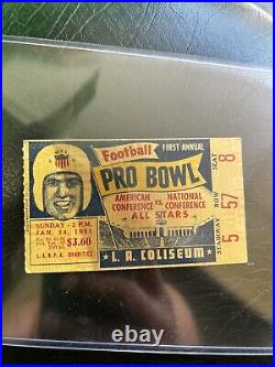 NFL, Football / pro bowl. First annual ticket 1951 LA coliseum Rare