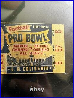NFL, Football / pro bowl. First annual ticket 1951 LA coliseum Rare