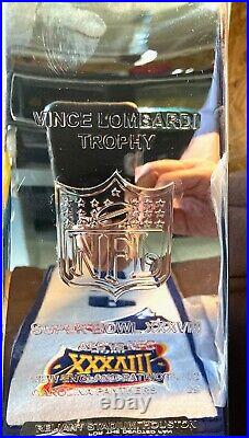 NFL Super Bowl XXXVIII Tom Brady Replica Trophy, Banner, And Ring Set