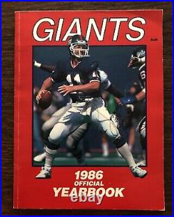 NY Football Giants'86 Yearbook RARE AUTOGRAPHED By 28 Super Bowl XXI Champions