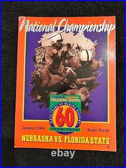 Nebraska Vs Florida St Orange Bowl Game Program Jan 1 1994 Nice Grade M323