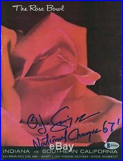 O. J. Simpson Signed USC Trojans 1968 Rose Bowl Program 67 National Champs BAS