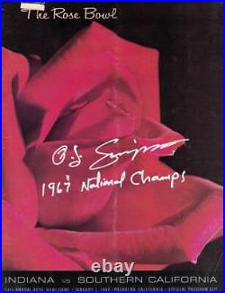 O. J. Simpson Signed USC Trojans 1968 Rose Bowl Program Champs As Is JSA 31722