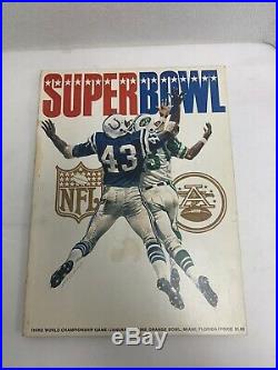 ORIGINAL Super Bowl III Program 1969 Jets vs Colts Football AFL NFL