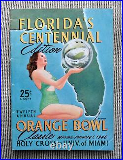 Orig. 1946 ORANGE BOWL Football Program MIAMI HURRICANES-13 vs. HOLY CROSS-6