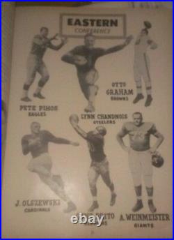 Original 1954 4th NFL All Star Pro Bowl Game Football Program