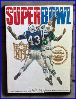 Original'69 Super Bowl III Program Baltimore Colt vs NYJets Orange Bowl Vintage