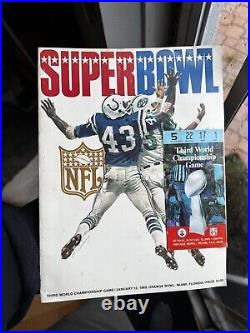 Original January 12, 1969 Super Bowl III 3 Program AND Ticket Jets vs Colts