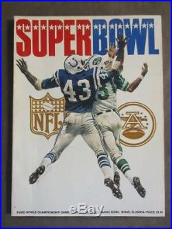 Original Super Bowl III Football Program 1969 Colts vs Jets Complete VF