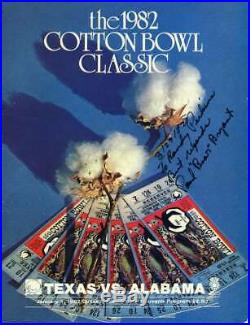 Paul Bear Bryant Jsa Autograph 1982 Cotton Bowl Program Hand Signed