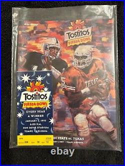 Penn St Vs Texas Fiesta Bowl Game Program W Ticket Jan 1 1997 Nice Grade M150