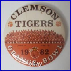 RARE Clemson 1982 Orange Bowl Lot Ticket Stub, Program, Bottle, Fan Pin VTG