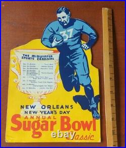 Rare 1930s-40s New Orleans New Years Day Sugar Bowl Classic Vintage Football