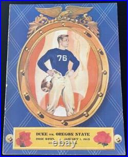 Rare 1942 ROSE BOWL DUKE & OREGON STATE COLLEGE FOOTBALL GAME PROGRAM Durham, NC