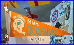 Rare 1972 Miami Dolphin Super Bowl World Champions NFL Football Pennant